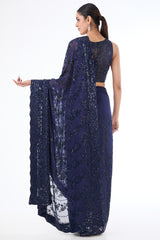 Zaynab blue sari set