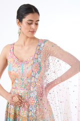 Nadya multicolor anarkali set