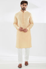 CREAM COTTON SILK KURTA AND PANT SET