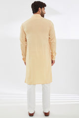 CREAM COTTON SILK KURTA AND PANT SET