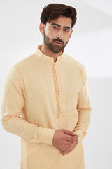 CREAM COTTON SILK KURTA AND PANT SET