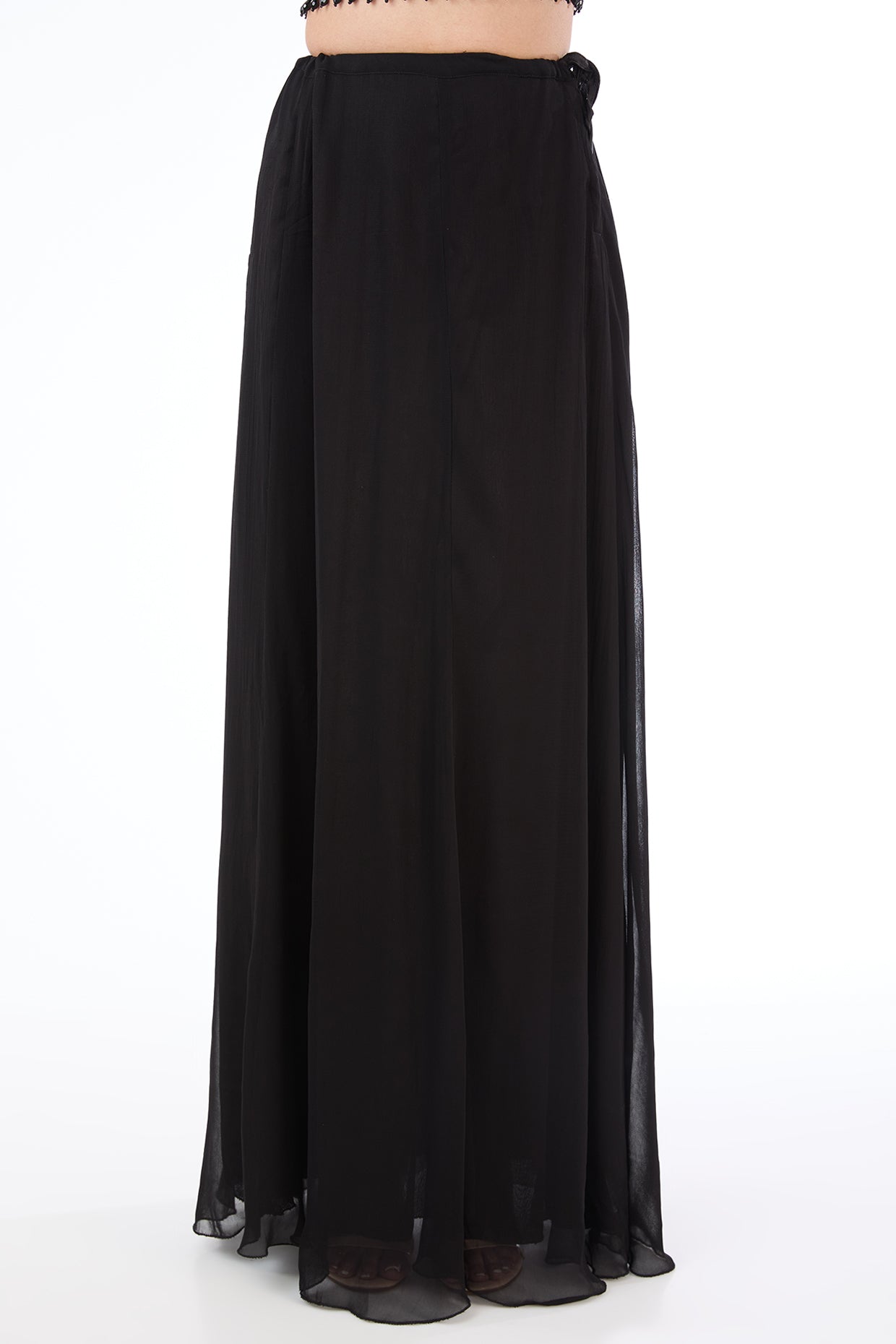 Adha black lehenga sari set