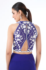 Rhea indigo blue sari set