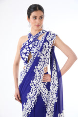 Rhea indigo blue sari set