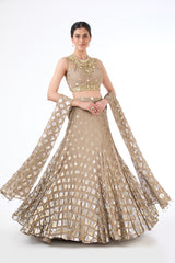 Nadia gold diamond sequins work lehenga set