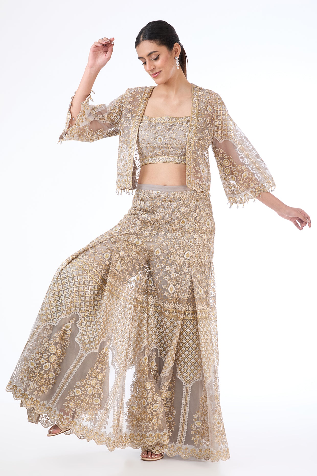 Ayat grey short jacket set