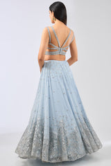 NADIA PALE BLUE GEORGTTE FULL HAND EMBROIDERED LEHENGA WITH BLOUSE & DUPATTA