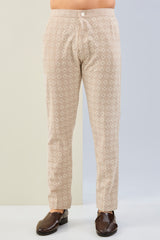 CREAM GOREGTTE THREAD EMBOIDERED SHIRT AND  PAJAMA