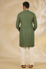 Moss Green Sequin Kurta Set