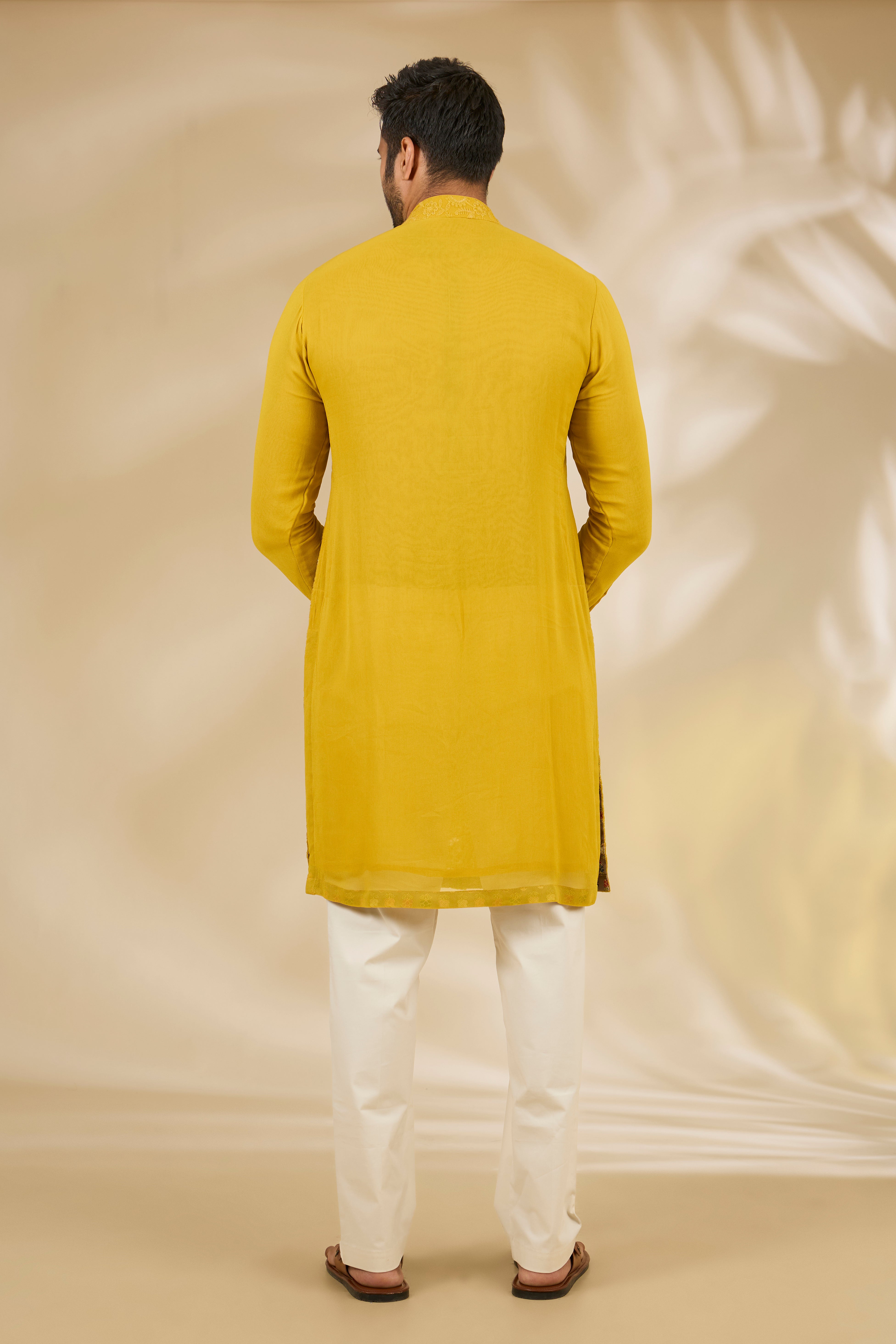 Haldi Rose Cutwork Kurta Set