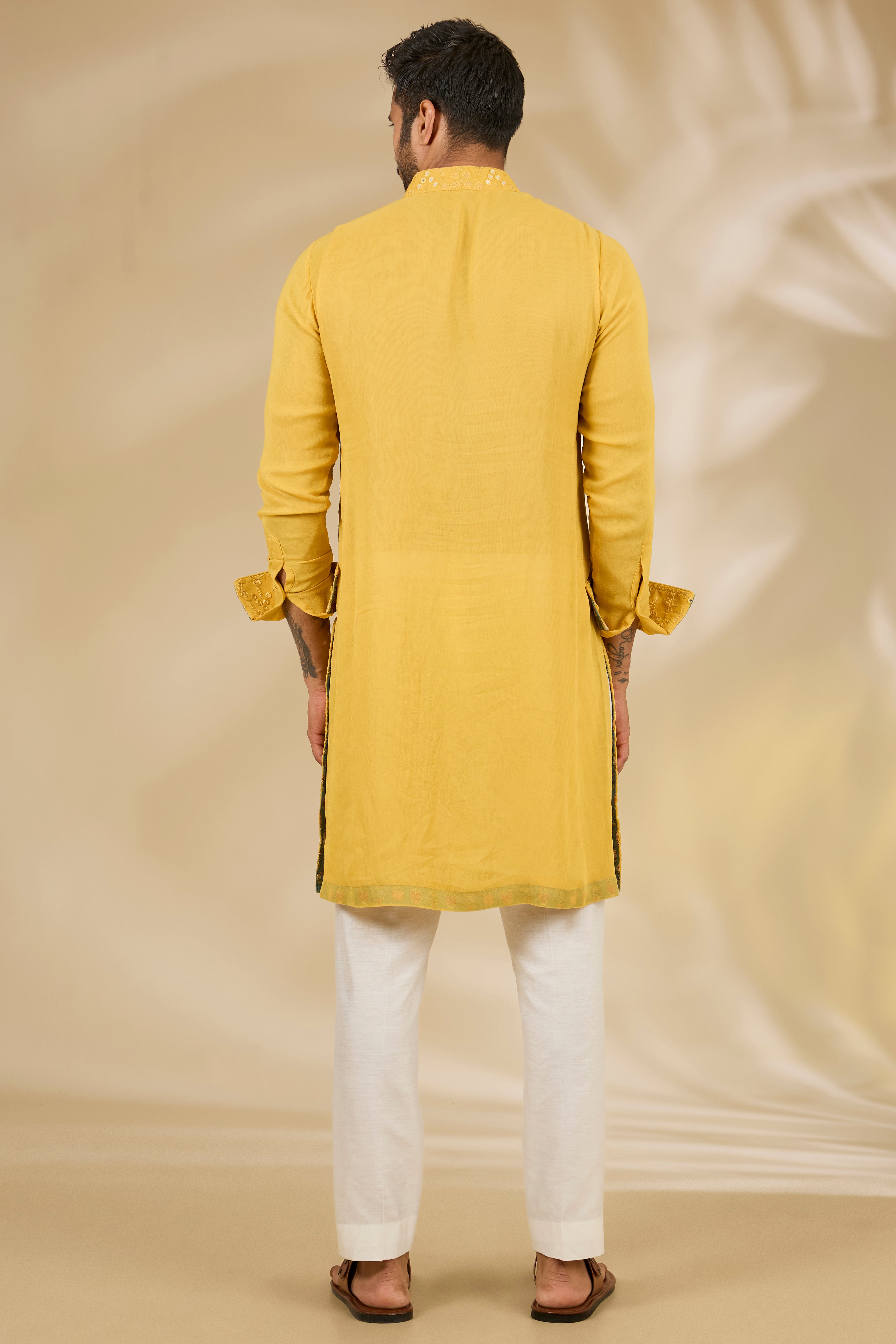 Haldi Mirror & Thread Kurta Set