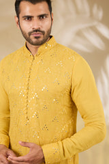 Haldi Mirror & Thread Kurta Set