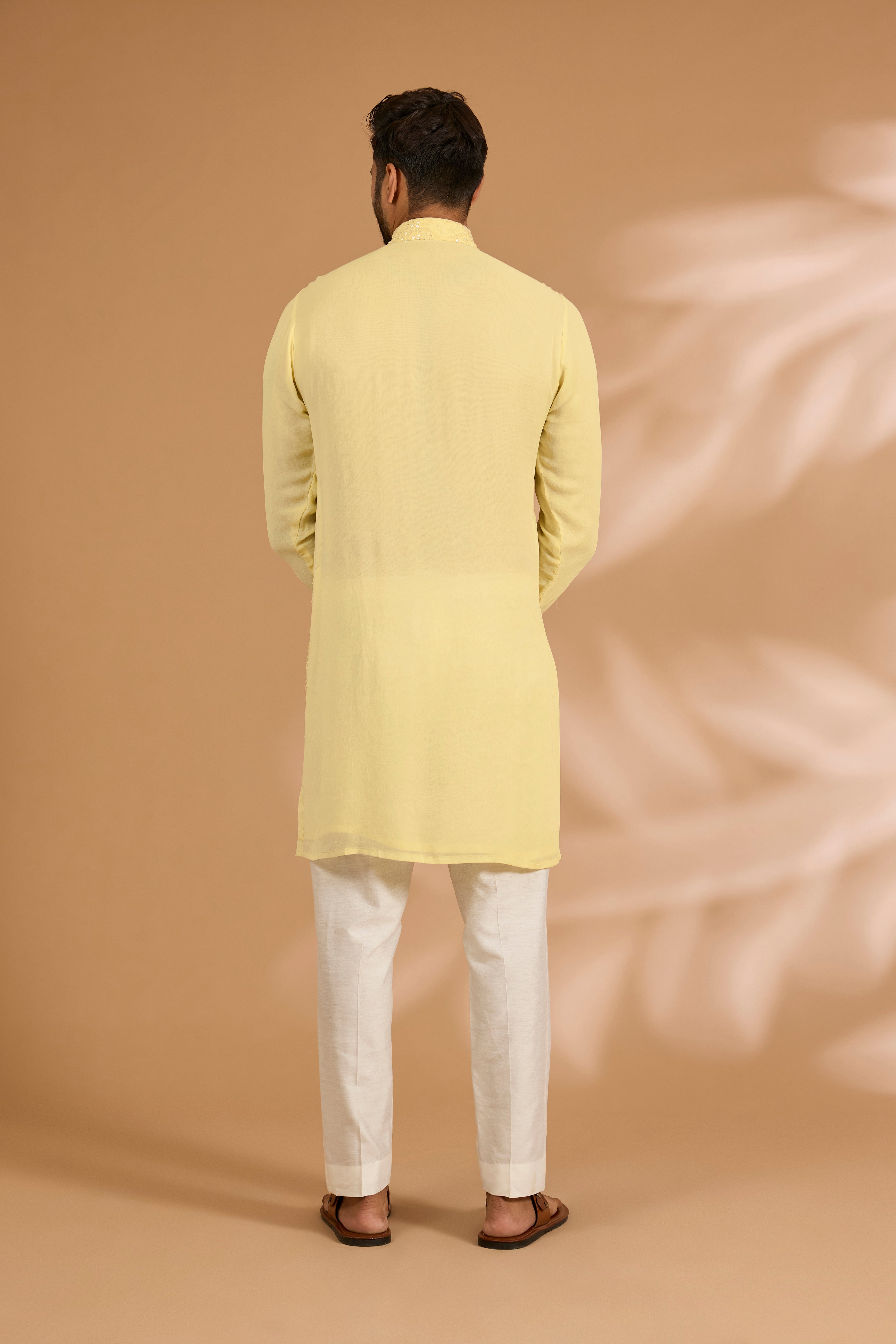 Shaded Turquoise Georgette Thread Embroidered Kurta Set