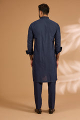 Blue Georgette Sequin Jaal Bundi Kurta Set