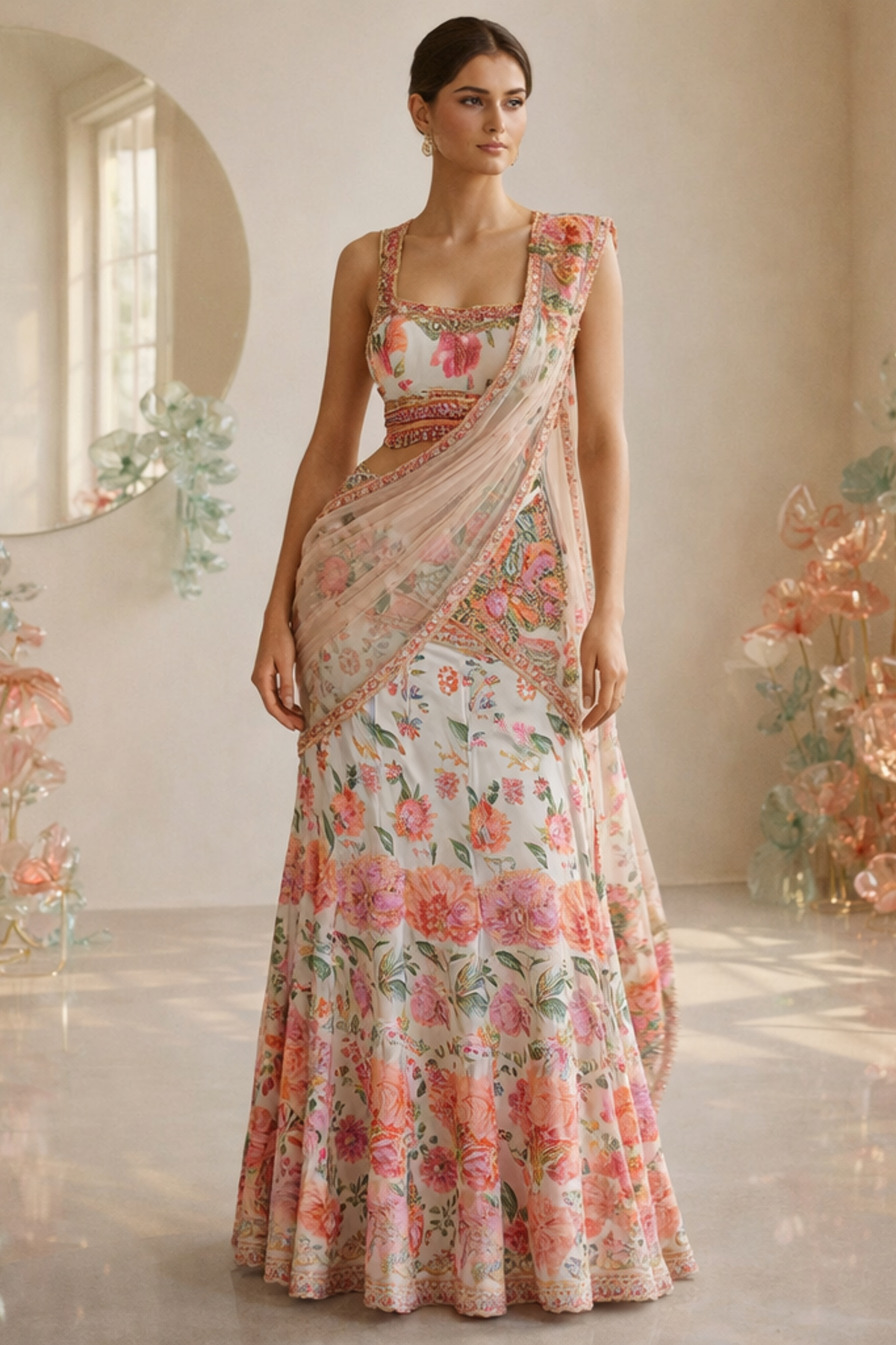 PINK MULTI THREAD AND SEQUIN ANARKALI