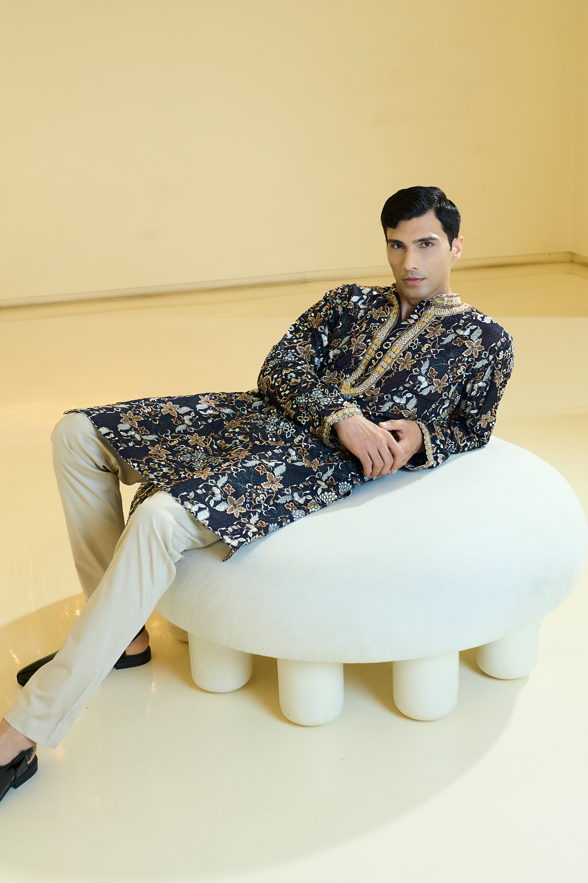 Blue Multi Resham Jaal Kurta Set