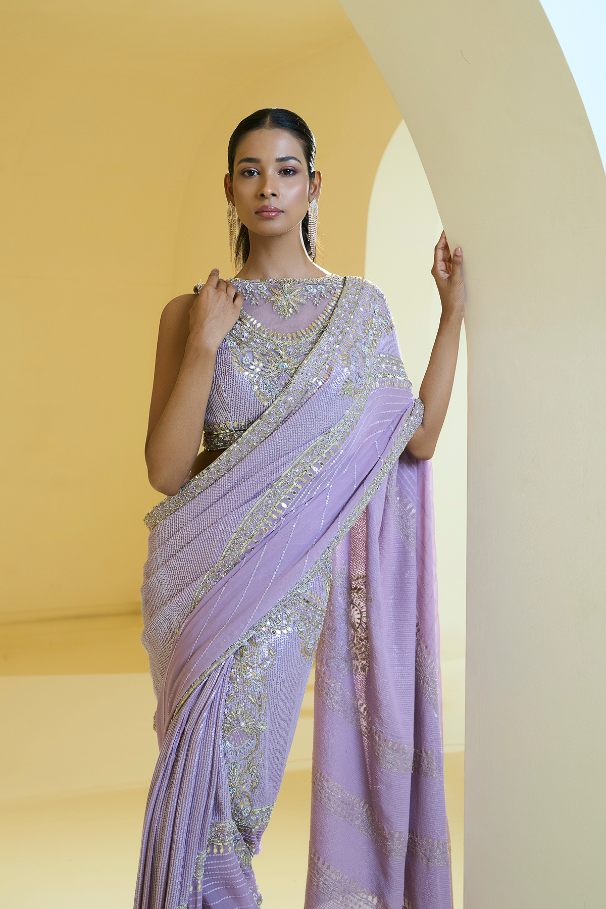 LILAC SAREE SET