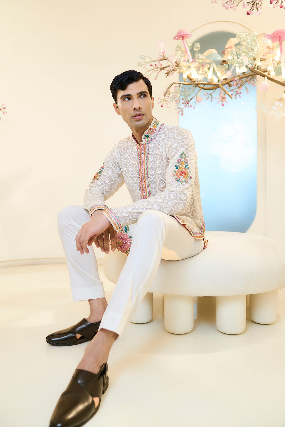 Ivory Thread Jaal Kurta