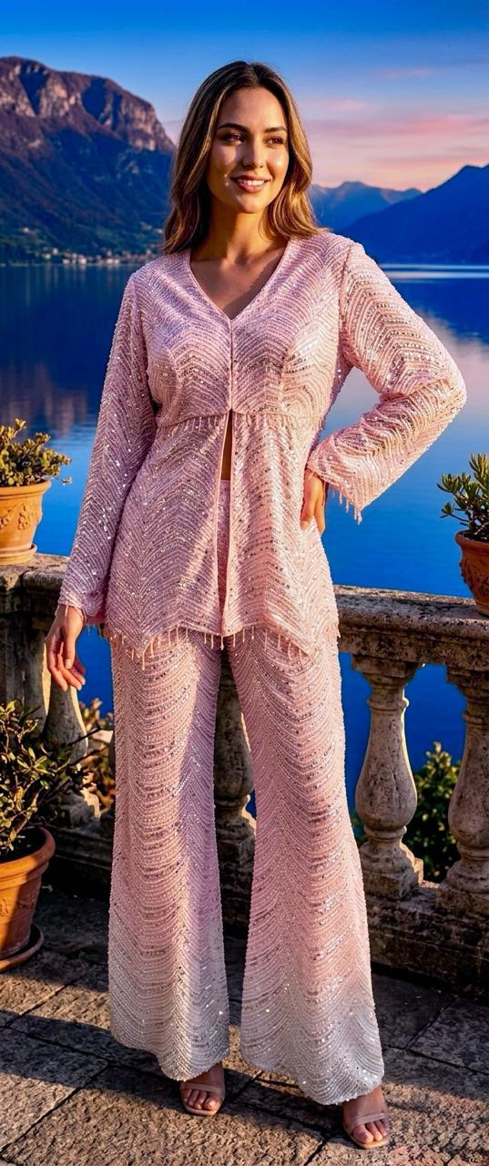 The Rose Bead Peplum Set