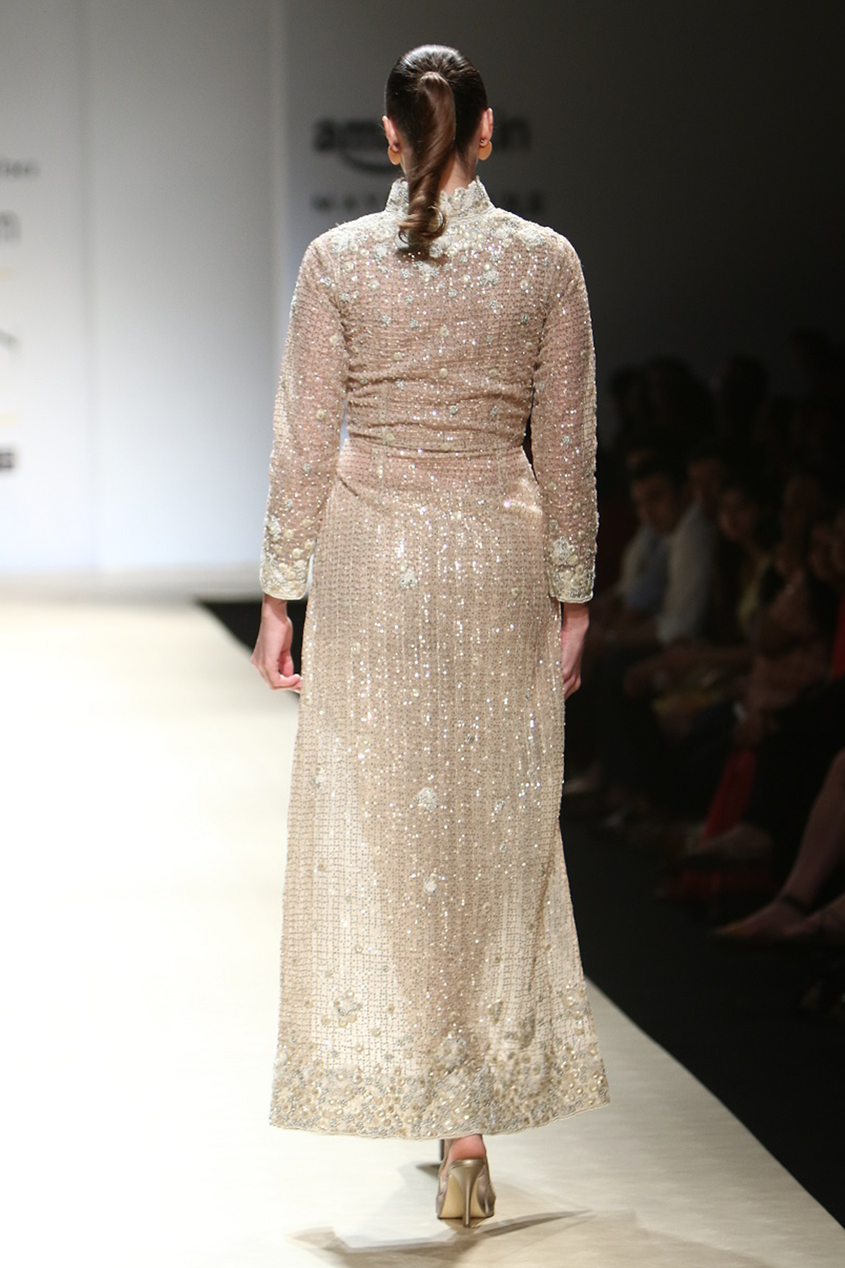 Sand Mesh Peplum Tailcoat 3D Resham Bop 26 W/ Mesh Trouser