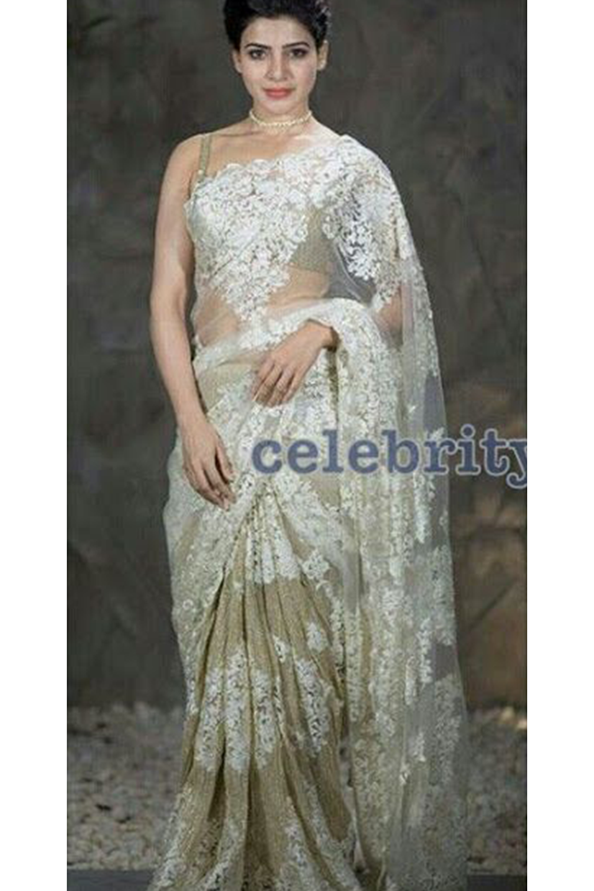 Samantha Prabhu In Ivory Boota Sari Set