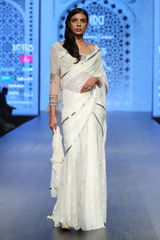 Ivory Blouse W. Ruby Stones W. Belt W.Ivory G-60 Pleated Sharara W/ Lace Pleated Skirt W. Lace Palla