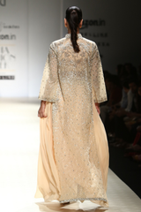 Honey Bop 32 Long Fully Jaali W/ Jewel Embroidered Cape W/ G-60 Top and G-60 Box Pleated Trouser