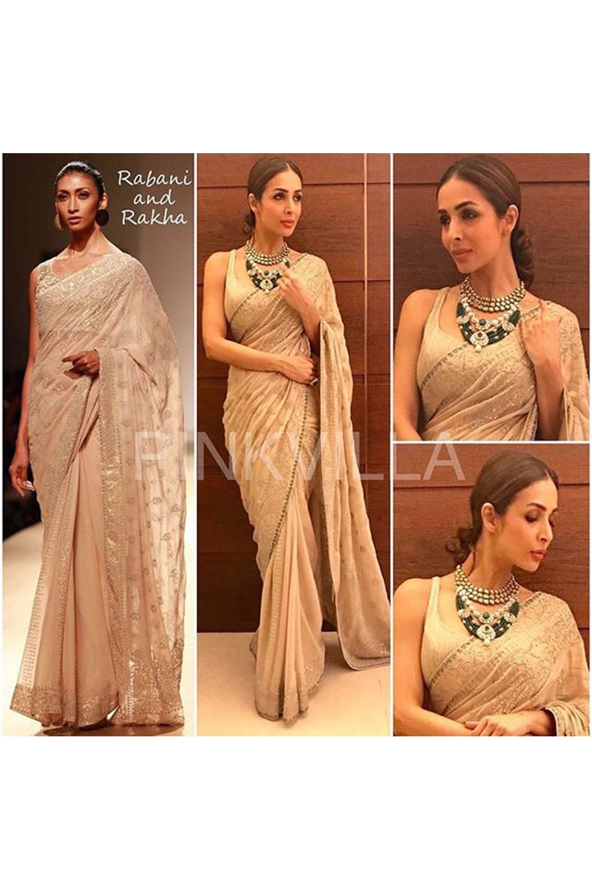 Mallika Arora In Sand Sari Set