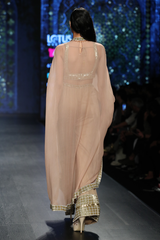 Gold Chiffon Cape W. G-60 Foil Blouse & Dhoti Trouser