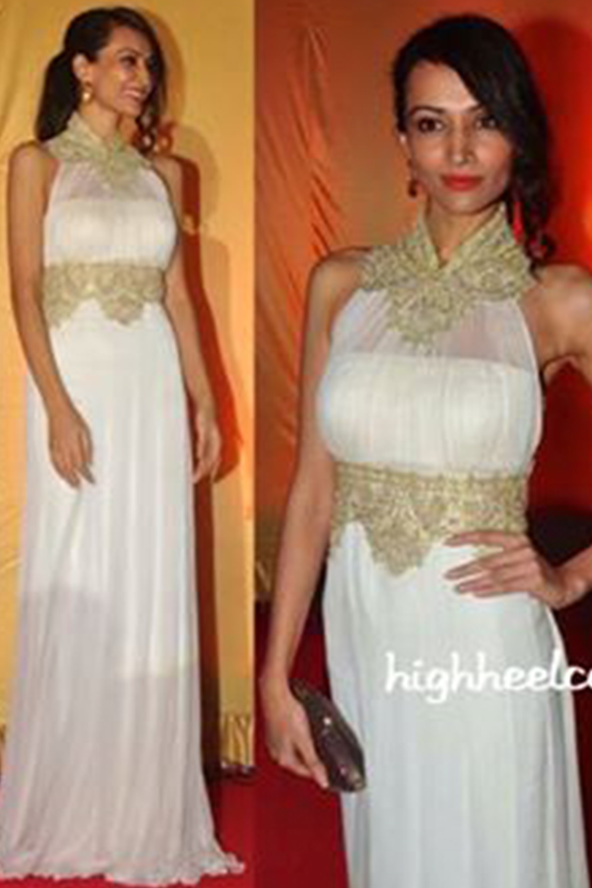 Dipanita Sharma In Ivory Chiffon Gown