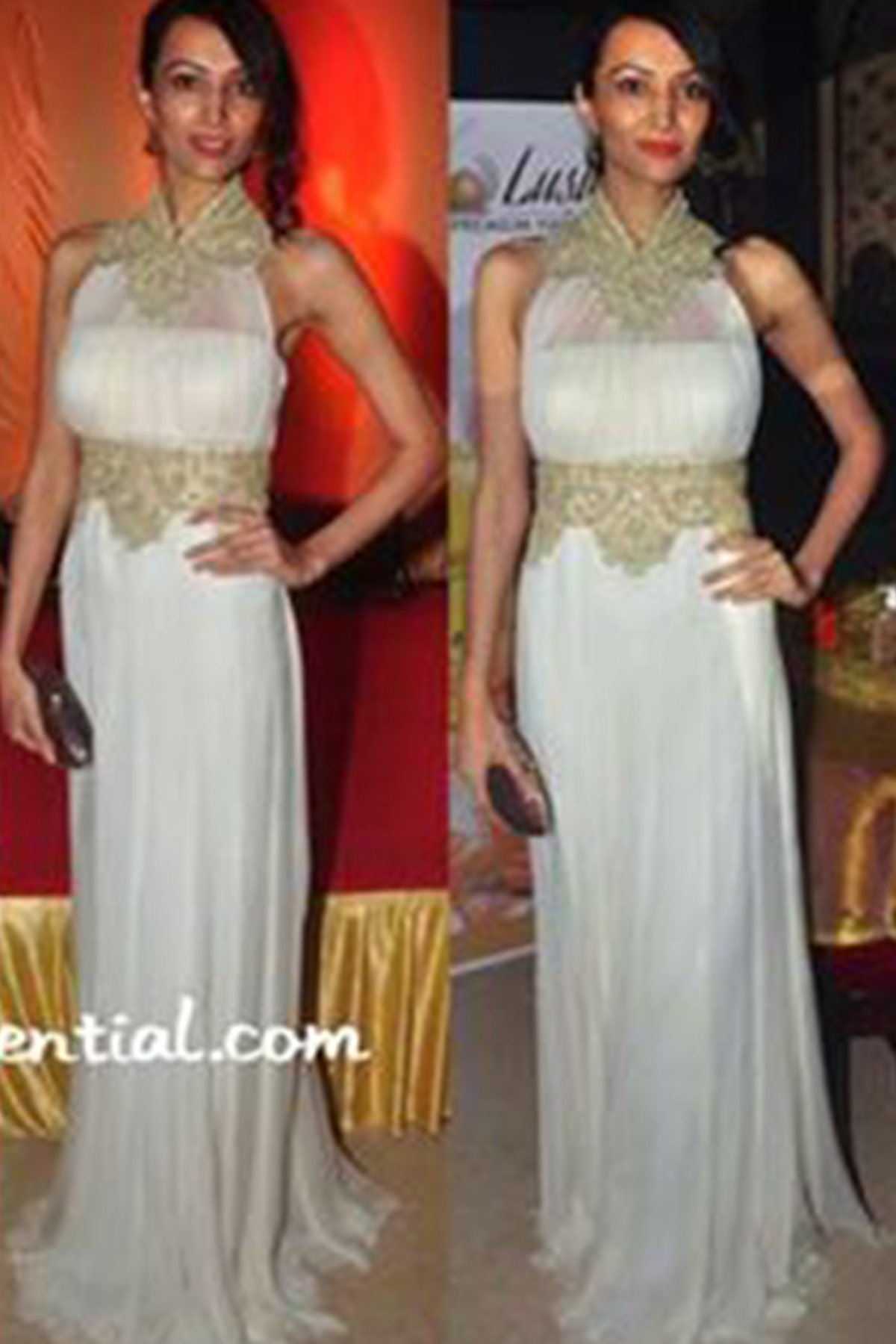 Dipanita Sharma In Ivory Chiffon Gown