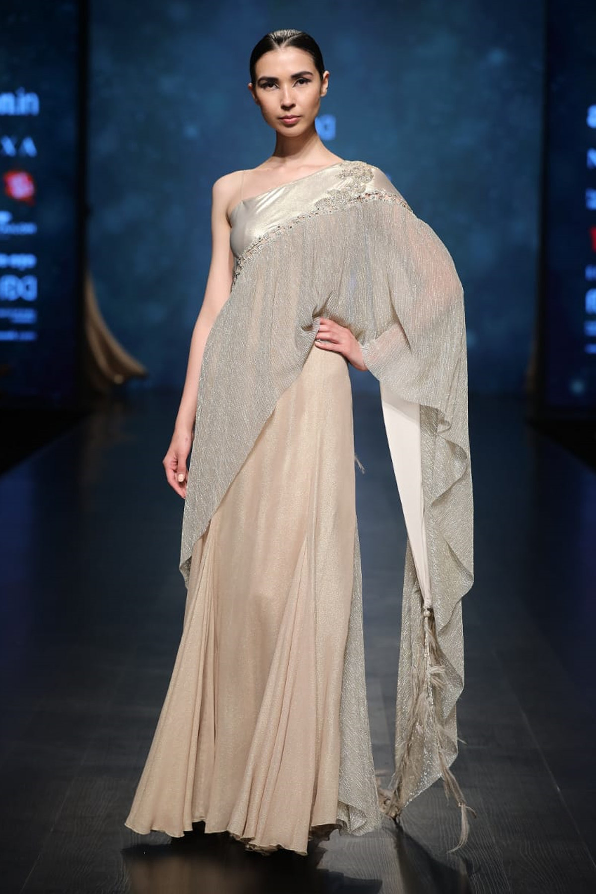 GOLD G-60 WITH CRINKLE DRAPE GOWN