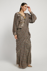 Olive Printed Sairaa Saree Set