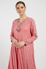 Pink Hand Embroidered Adah Anarkali Set