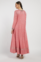 Pink Hand Embroidered Adah Anarkali Set