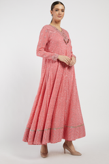 Pink Hand Embroidered Adah Anarkali Set