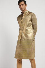 MENS KURTA WITH BUNDI CHURIDAR SET