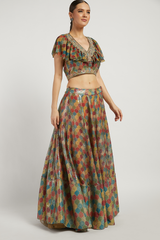 Multi Colored Trellis Rabia Lehenga Set
