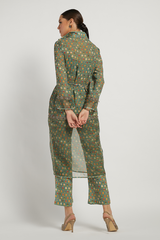 Green Dalia Pant Set With Butti Work
