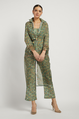 Green Dalia Pant Set With Butti Work