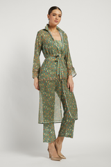 Green Dalia Pant Set With Butti Work