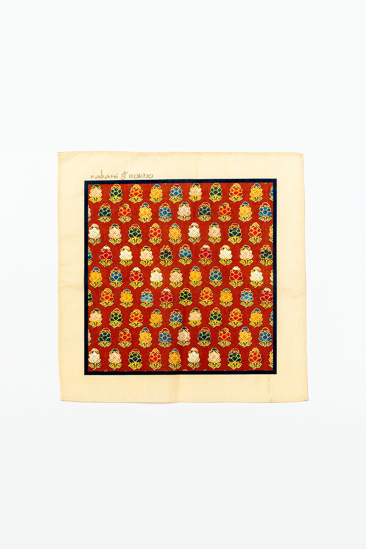 Peach, Beige, & Cream Yellow Printed Pocket Square Gift Box