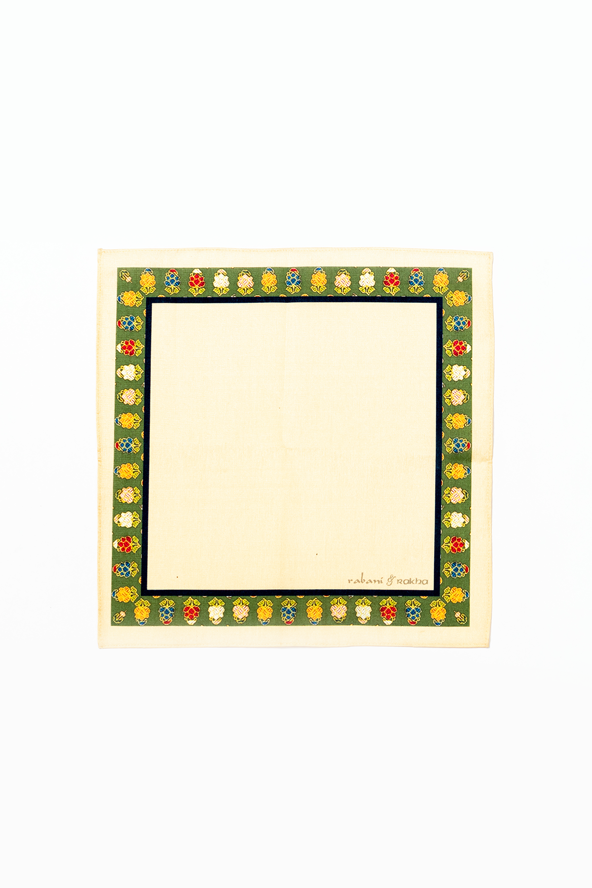 Cream & Gold Printed Pocket Square Gift Box