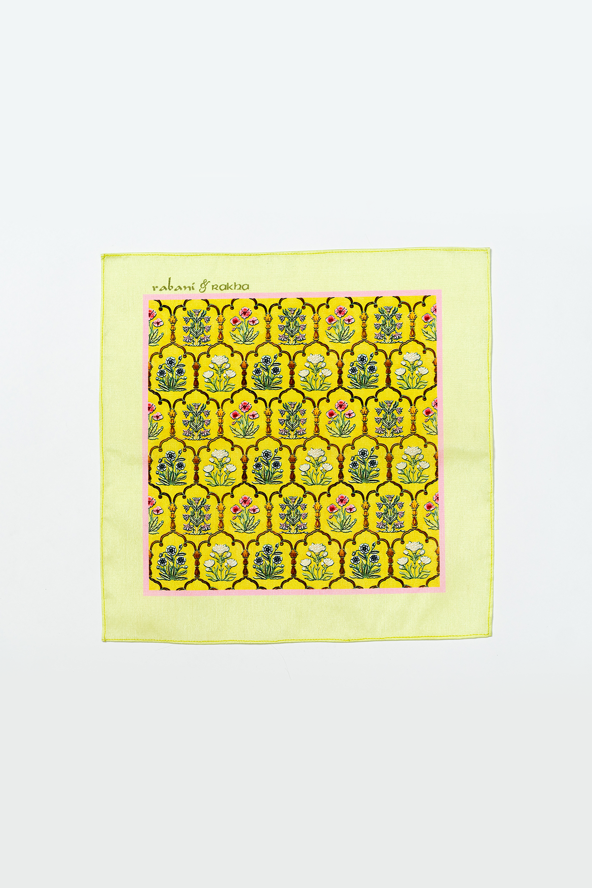 Saffron, Yellow, & Pink Printed Pocket Square Gift Box