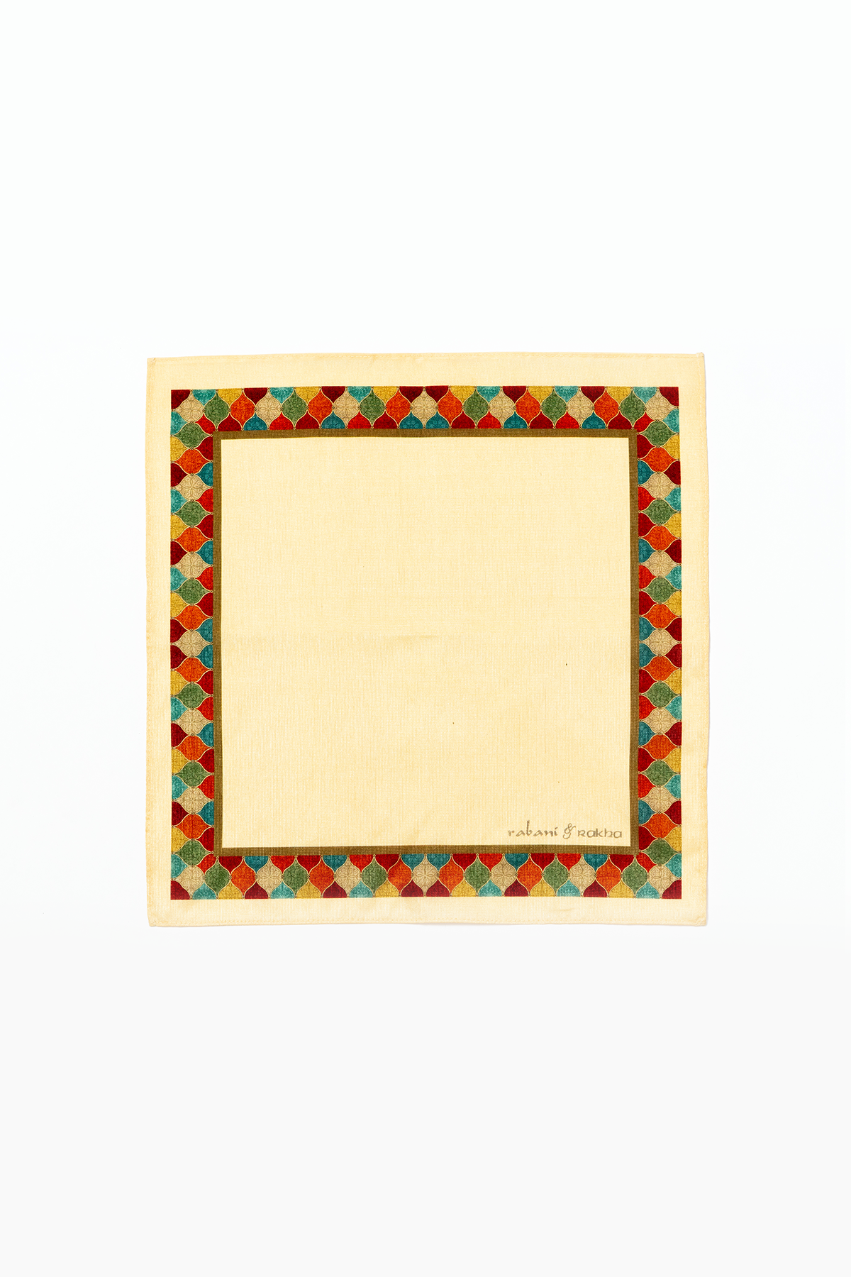 Cream & Gold Printed Pocket Square Gift Box