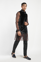 MENS KURTA BUNDI WITH CHURIDAR SET