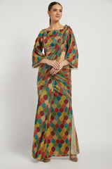 Multi Colored Printed Draped Sairaa Saree
