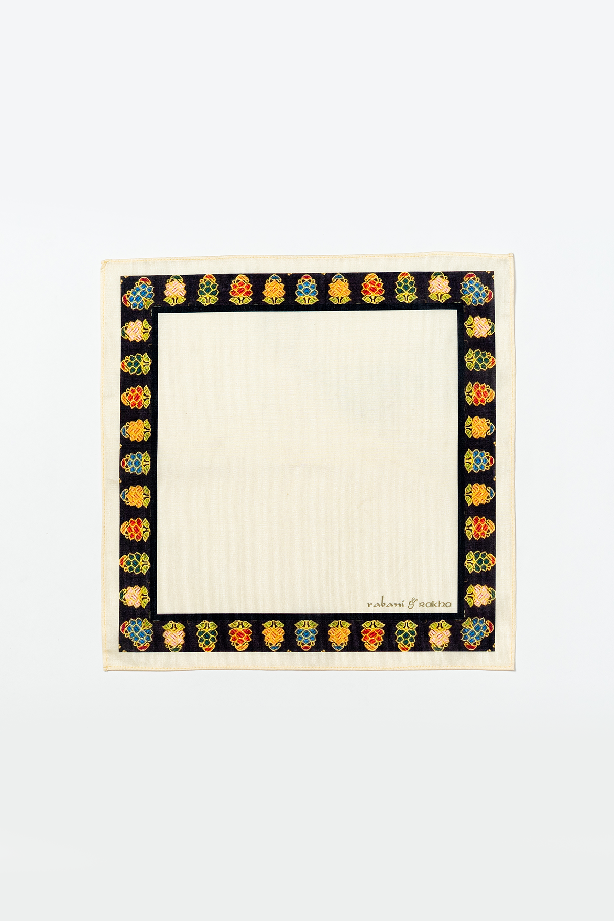 Peach, Yellow, & Off White Printed Pocket Square Gift Box