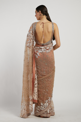 Salmon Pink Zaynab Saree Set