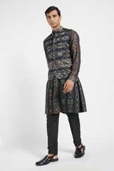 MENS KURTA WITH BUNDI CHURIDAR SET